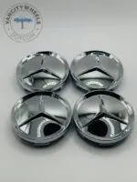 Set Of 4 Mercedes Benz Chrome Alloy Wheel Center Caps 64mm, Center Hub Caps For Mercedes Benz 64mm