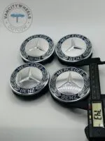 Set of 4 Chrome/Dark Blue Mercedes Benz Alloy Wheel Center Caps 74mm, Dark Blue/Chrome Center Hub Caps for Mercedes Benz 74mm - Image 3
