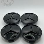 Gloss Black Mercedes Benz Alloy Wheel Center Caps 75mm