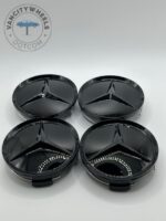 Gloss Black Mercedes Benz Alloy Wheel Center Caps 75mm