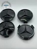 Set of 4 Gloss Black Mercedes Benz Wheel Center Caps – 75mm Alloy Hub Caps (Premium ABS, OEM Fit) - Image 4