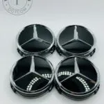 Gloss Black Center Hub Caps for Mercedes Benz 75mm