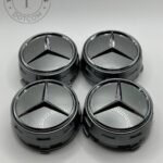 Gloss Grey Mercedes Benz Alloy Wheel Center Caps 75mm