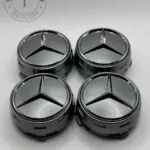 Gloss Grey Mercedes Benz Alloy Wheel Center Caps 75mm