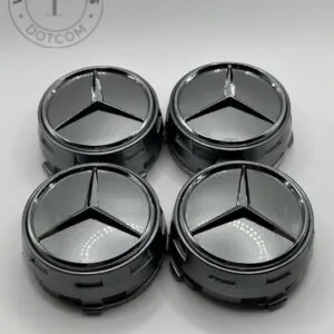 Gloss Grey Mercedes Benz Alloy Wheel Center Caps 75mm
