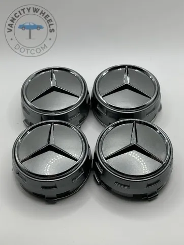 mercedesgreybig.jpeg Gloss Grey Mercedes Benz Alloy Wheel Center Caps 75mm