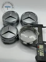 Set of 4 Gloss Grey Mercedes-Benz Alloy Wheel Center Caps – 75mm OEM Fit - Image 5