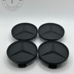 Matte Black Mercedes Center Caps 75mm