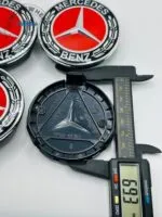 Set Of 4 Mercedes Benz Red Alloy Wheel Center Caps 75mm, Center Hub Caps For Mercedes Benz 75mm - Image 4