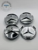 Set of 4 Chrome Mercedes Benz Alloy Wheel Center Caps – 74mm Premium Hub Caps - Image 4