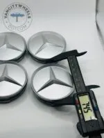 Set of 4 Silver Center Hub Caps for Mercedes Benz | 75mm Alloy Wheel Caps - Image 3