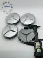Set of 4 Silver Center Hub Caps for Mercedes Benz | 75mm Alloy Wheel Caps - Image 5