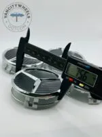 Set of 4 Mercedes-Benz Alloy Wheel Center Caps 76mm – Black/Grey Hub Caps - Image 3