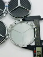 Set of 4 Mercedes-Benz Alloy Wheel Center Caps 76mm – Black/Grey Hub Caps - Image 5