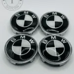 Set Of 4 Black/white Bmw Alloy Wheel Center Caps 68mm, Center Hub Caps For Bmw Cars 68mm