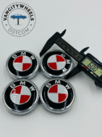 Premium 4Pcs BMW Wheel Center Caps in Varied Sizes and Wheel Cap Base Colors - Image 4