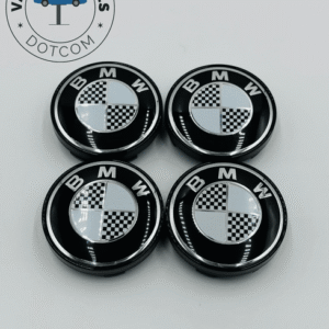Premium 4Pcs BMW Skull Wheel Center Caps in Varied Sizes and Wheel Cap Base Colors