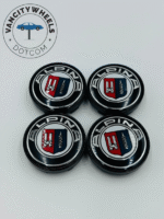 Premium 4Pcs BMW-Alpina Wheel Center Caps in Varied Sizes and Wheel Cap Base Colors