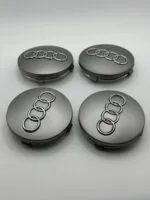 4pcs/set Emblem Wheel Center Cap Logo Badge Cover Car Hub Grey 60mm For Audi