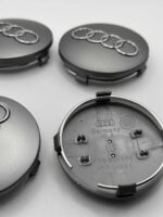 4pcs/set Emblem Wheel Center Cap Logo Badge Cover Car Hub Grey 60mm For Audi - Image 2