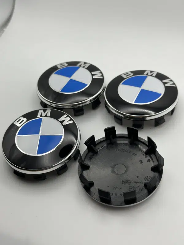 BMW 56mm Wheel Hub Center Caps - 4pcs (Blue Original Logo) - Image 3