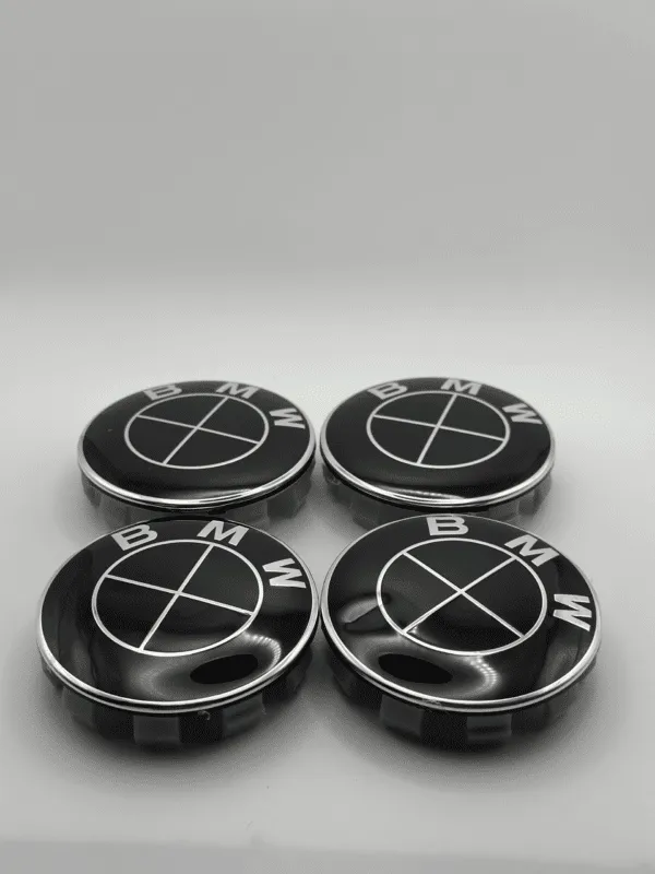 BMW Classic All Black Logo Replacement Wheel Center Caps (Set of 4) - 68mm - Image 3