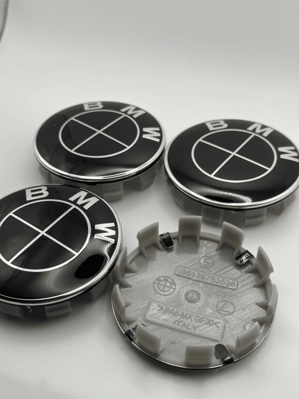 BMW Classic All Black Logo Replacement Wheel Center Caps (Set of 4) - 68mm - Image 2