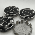 BMW Classic All Black Logo Replacement Wheel Center Caps (Set of 4) - 68mm