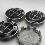 BMW Classic All Black Logo Replacement Wheel Center Caps (Set of 4) - 68mm