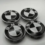 BMW Classic Black Logo Replacement Wheel Center Caps (Set of 4) - 68mm
