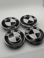 BMW Classic Black Logo Replacement Wheel Center Caps (Set of 4) - 68mm