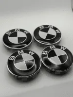 BMW Classic Black Logo Replacement Wheel Center Caps (Set of 4) - 68mm