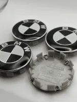 BMW Classic Black Logo Replacement Wheel Center Caps (Set of 4) - 68mm - Image 2