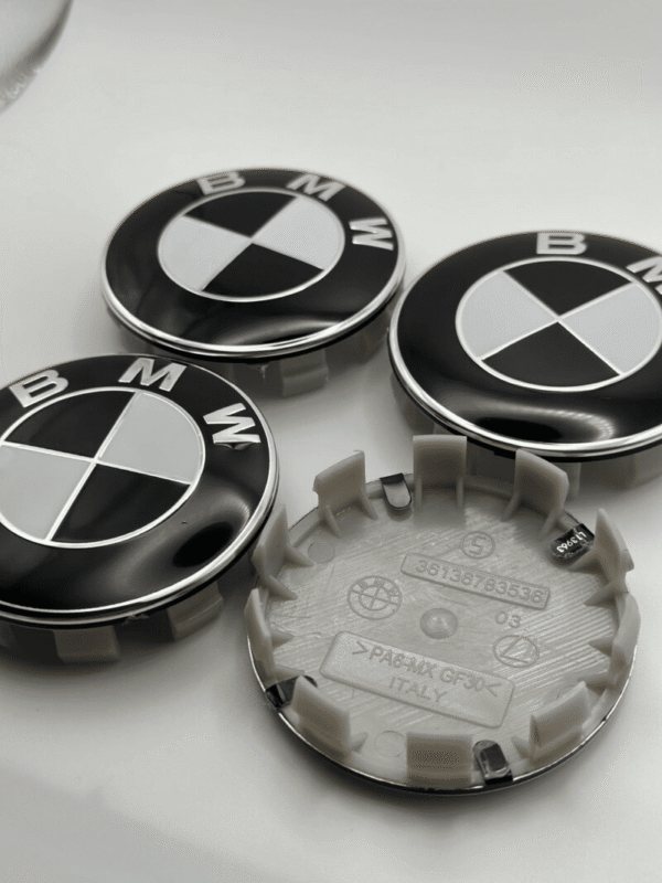BMW Classic Black Logo Replacement Wheel Center Caps (Set of 4) - 68mm - Image 2