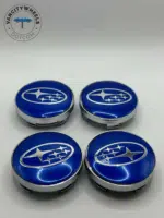 60mm Subaru Blue Wheel Center Caps – OEM Fit, Set of 4 | American Wheels Company - Image 2