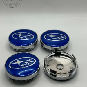 60mm Subaru Blue Wheel Center Caps