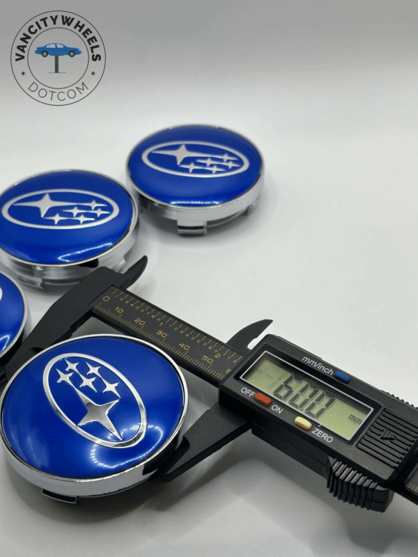 60mm Subaru Blue Wheel Center Caps – OEM Fit, Set of 4 | American Wheels Company - Image 5