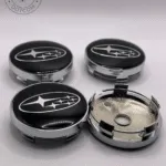 60mm Subaru Black Wheel Center Caps