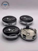 60mm Subaru Black Wheel Center Caps