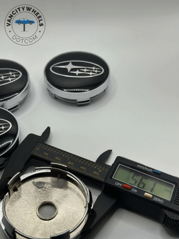 60mm Subaru Black Wheel Center Caps – OEM Fit | Set of 4 | American Wheels Company - Image 3