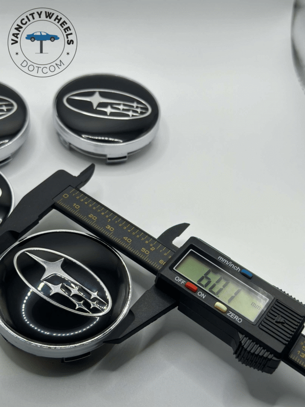 60mm Subaru Black Wheel Center Caps – OEM Fit | Set of 4 | American Wheels Company - Image 2