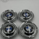 Silver Chrome Excellence: 4Pcs BMW Floating Center Caps in Varied Plate & Fit Diameter by Vancity Wheels