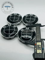 Set Of 4 Black/white Bmw Alloy Wheel Center Caps 68mm, Center Hub Caps For Bmw Cars 68mm - Image 4