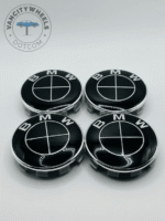 Set Of 4 Black/white Bmw Alloy Wheel Center Caps 68mm, Center Hub Caps For Bmw Cars 68mm - Image 2