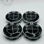 Set Of 4 Black/white Bmw Alloy Wheel Center Caps 68mm, Center Hub Caps For Bmw Cars 68mm