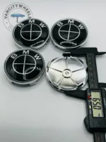 Set Of 4 Black/chrome Bmw Alloy Wheel Center Caps 68mm, Center Hub Caps For Bmw Cars 68mm - Image 4