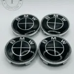 Set Of 4 Black/chrome Bmw Alloy Wheel Center Caps 68mm, Center Hub Caps For Bmw Cars 68mm
