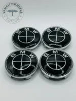 Set Of 4 Black/chrome Bmw Alloy Wheel Center Caps 68mm, Center Hub Caps For Bmw Cars 68mm