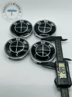 Set Of 4 Black/chrome Bmw Alloy Wheel Center Caps 68mm, Center Hub Caps For Bmw Cars 68mm - Image 2