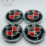 Set Of 4 Black/red Bmw Alloy Wheel Center Caps 68mm, Center Hub Caps For Bmw Cars 68mm